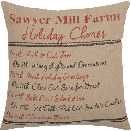 Sawyer Mill Holiday Chores Pillow 18x18