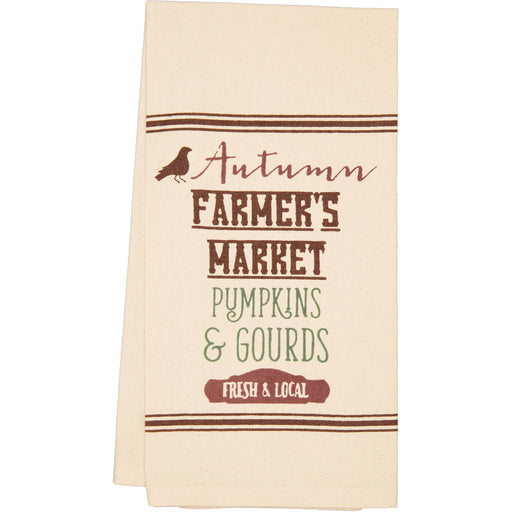 Farmer's Market Harvest Muslin Unbleached Tea Towel Set of 2 19x28