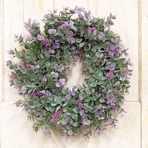 Lavender Eucalyptus with Seeds Twig Wreath 20"