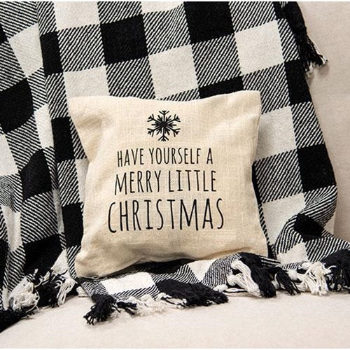Merry Little Christmas Natural Pillow
