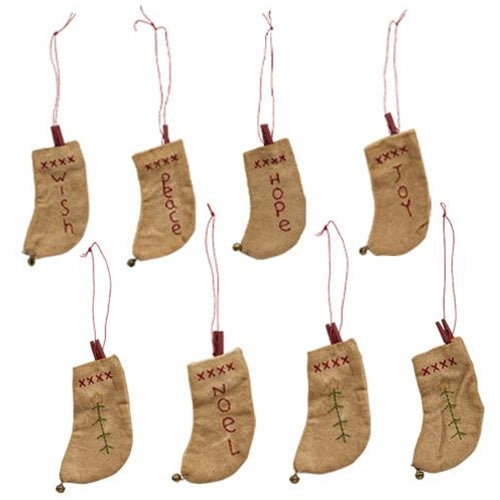 8/Set Primitive Cotton Stocking Ornaments