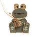 Rustic Wood Sitting Baby Frog w/"Ribbit" Tag