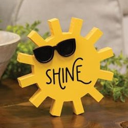 Sun "Shine" Wooden Sitter w/Sunglasses
