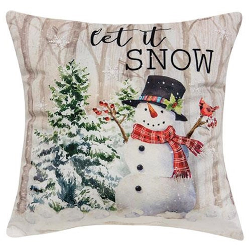 Let It Snow Snowman Pillow