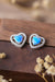 925 Sterling Silver Opal Heart Stud Earrings Sky Blue One Size