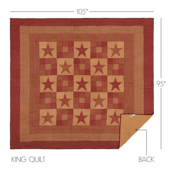 Ninepatch Star King Quilt 105Wx95L