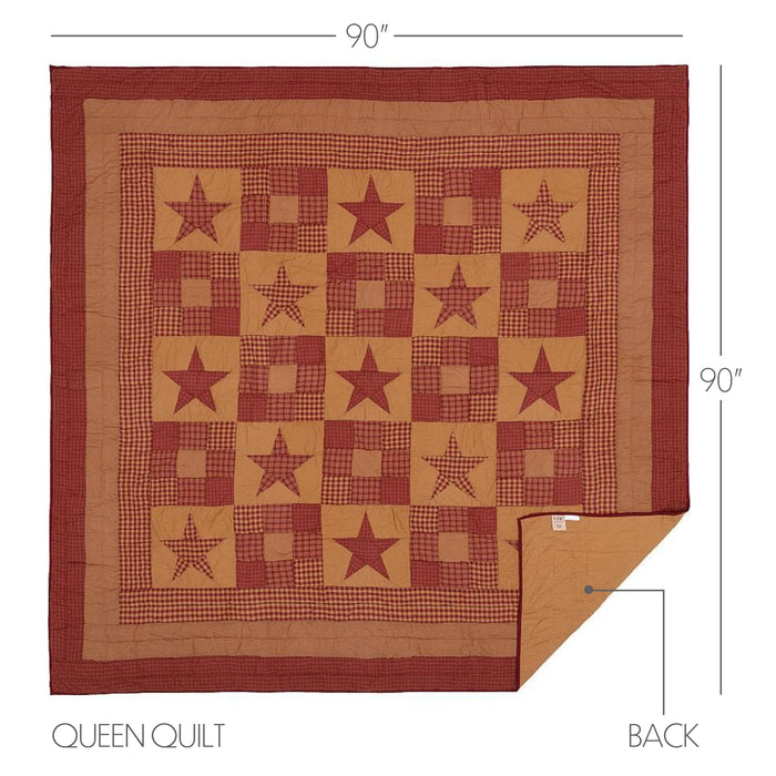 Ninepatch Star Queen Quilt 90Wx90L