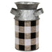 Black & White Buffalo Check Milk Can Large