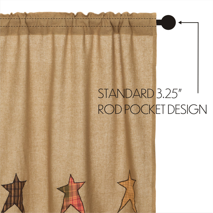 Stratton Burlap Applique Star Valance 16x60