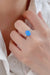 925 Sterling Silver Opal Solitaire Ring Sky Blue