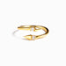 925 Sterling Silver Inlaid Zircon Bypass Ring Gold