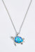 Opal Turtle Pendant Chain-Link Necklace Blue One Size
