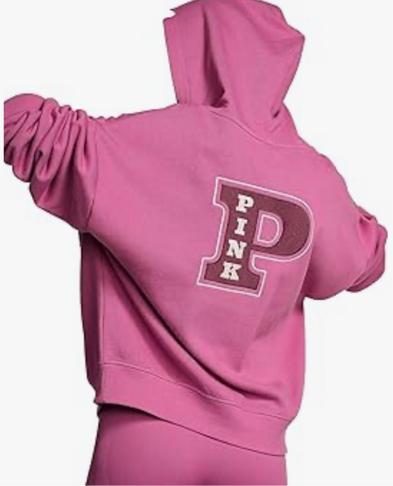 PINK Victoria’s Secret Embroidered Logo Jacket Hooded