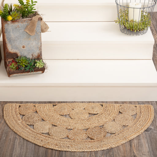 Celeste Jute Rug Half Circle 16.5x33