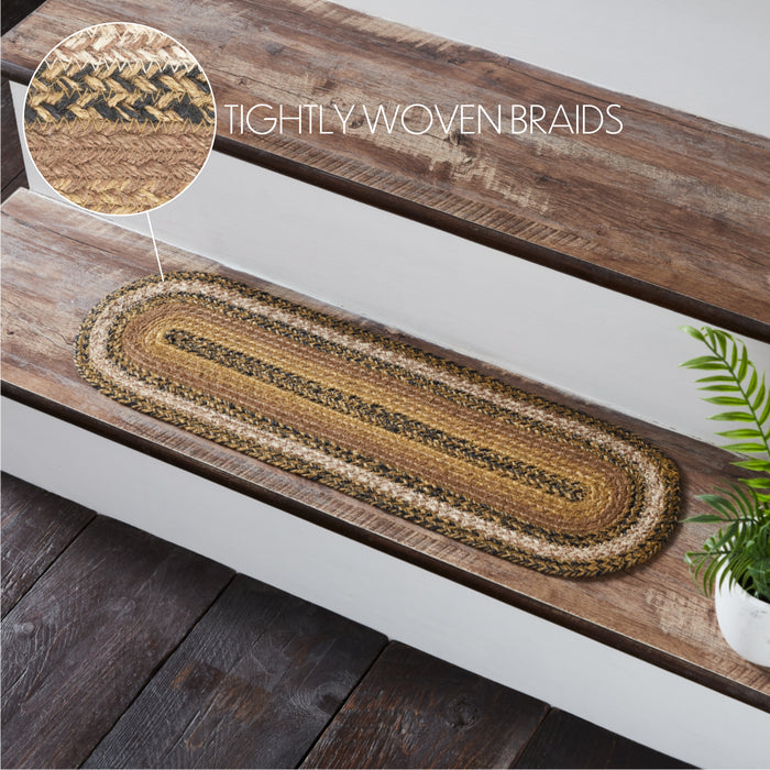 Kettle Grove Jute Stair Tread Oval Latex 8.5x27