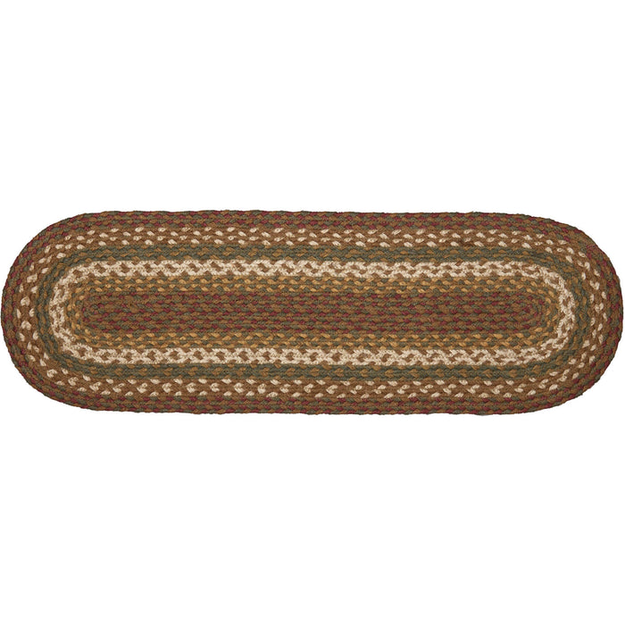 Tea Cabin Jute Stair Tread Oval Latex 8.5x27