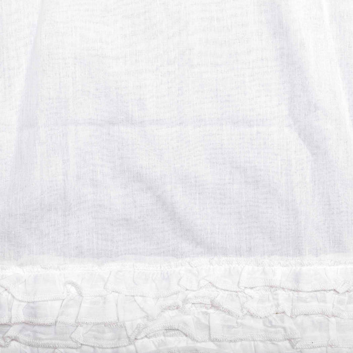 White Ruffled Sheer Prairie Swag Set of 2 36x36x18