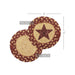 Burgundy Tan Jute Coaster Stencil Star Set of 6