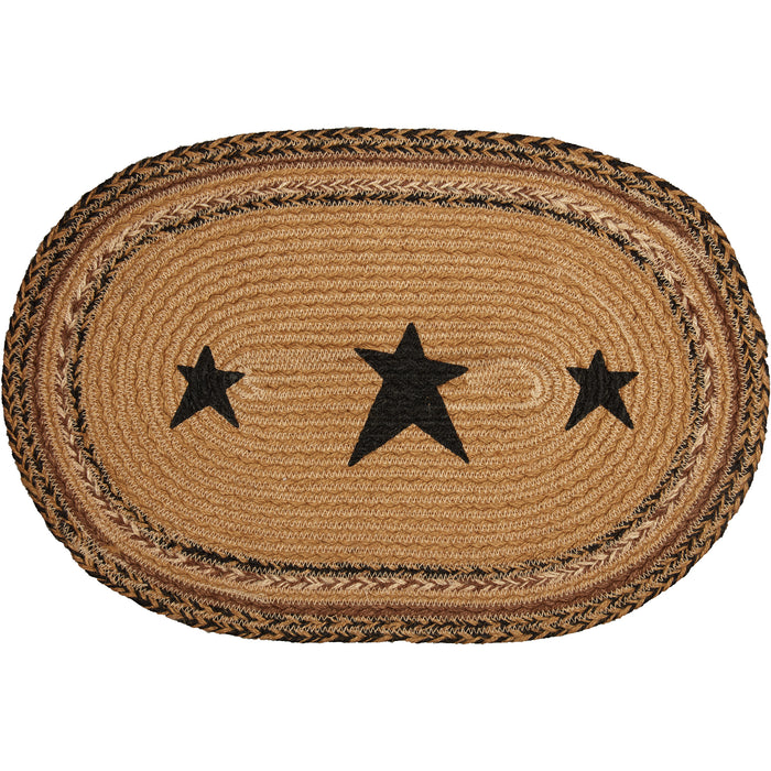 Kettle Grove Jute Placemat Stencil Star Set of 6 12x18