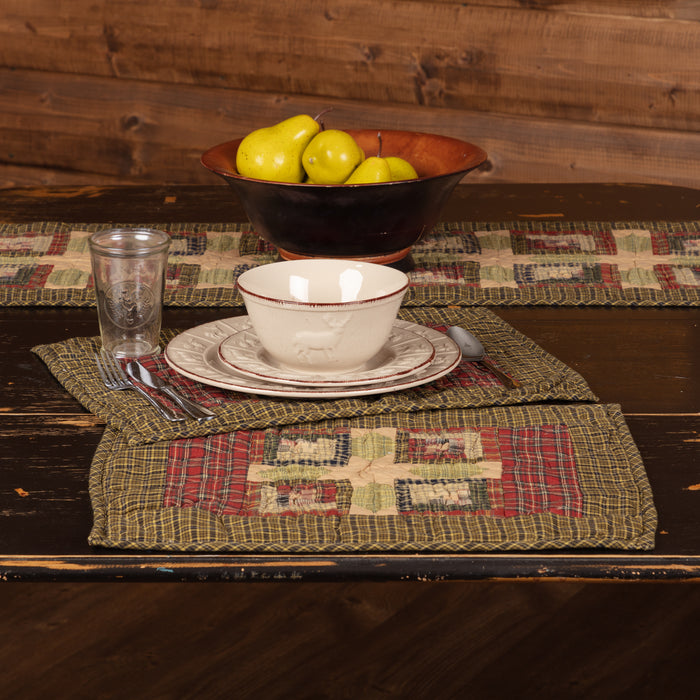 Tea Cabin Placemat Quilted Set of 6 12x18