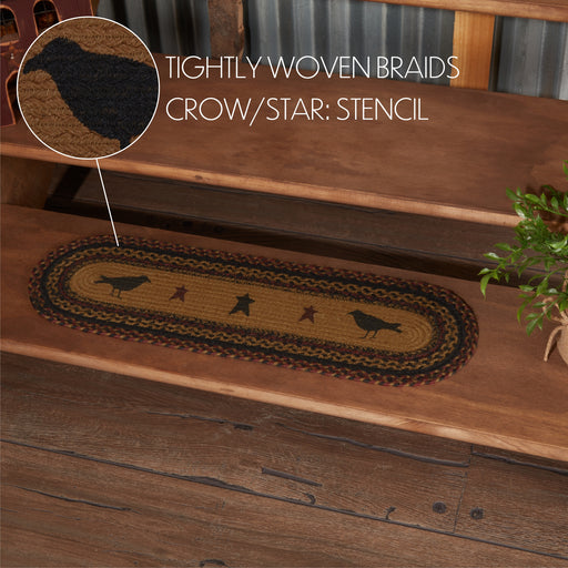 Heritage Farms Crow Jute Stair Tread Oval Latex 8.5x27