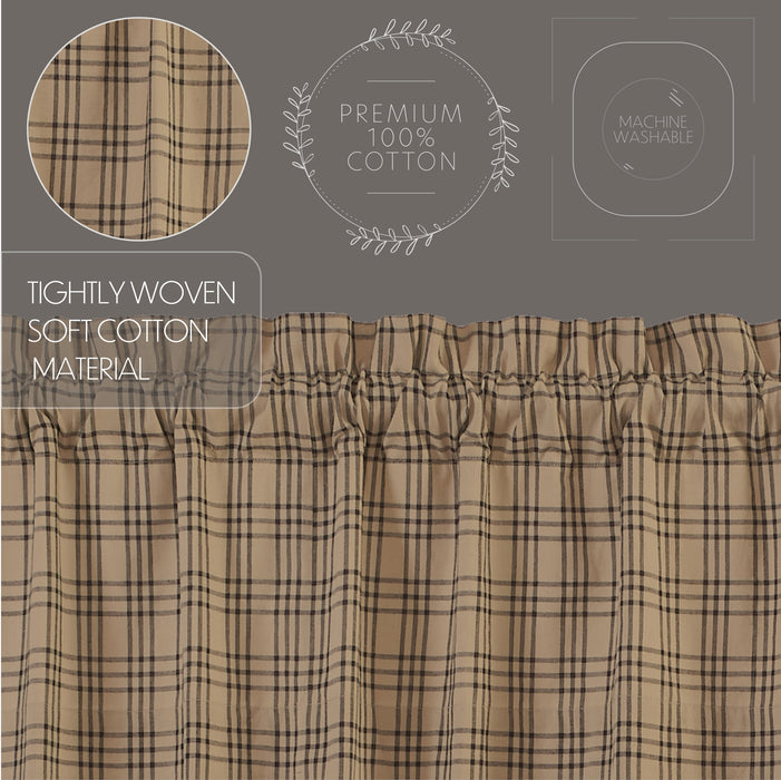 Sawyer Mill Charcoal Plaid Prairie Short Panel Set of 2 63x36x18