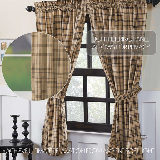 Sawyer Mill Charcoal Plaid Short Panel Set of 2 63x36