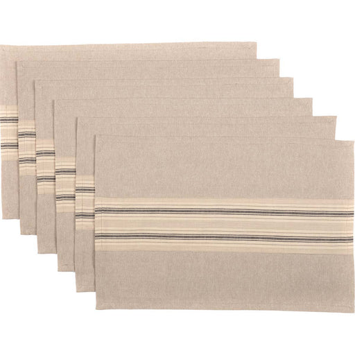 Sawyer Mill Charcoal Stripe Placemat Set of 6 12x18