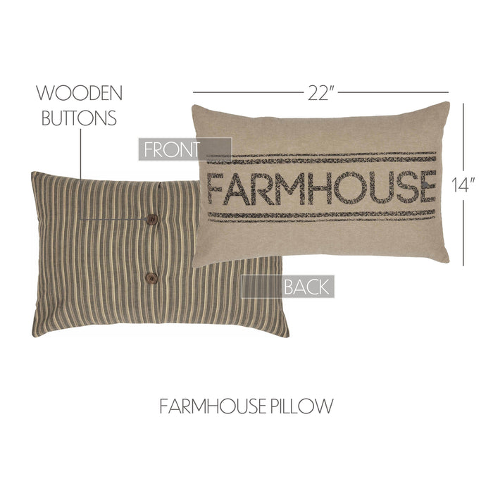 Sawyer Mill Charcoal Farmhouse Pillow 14x22