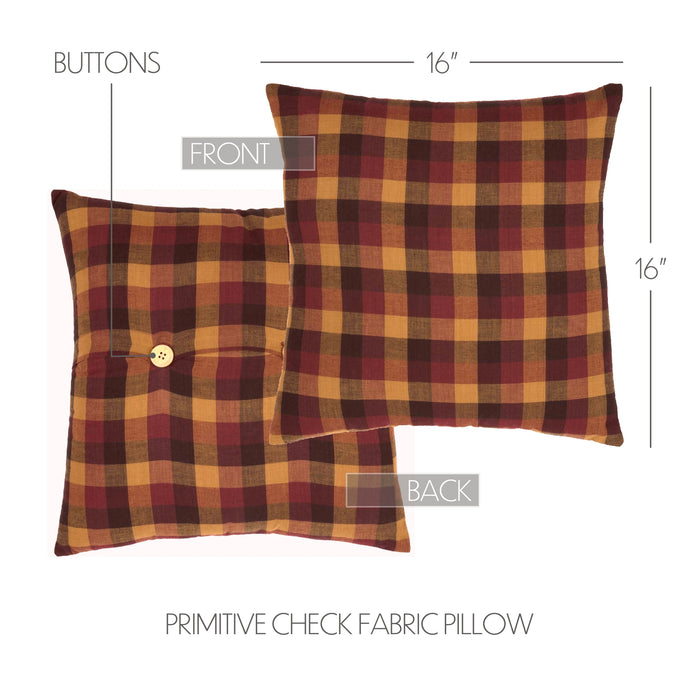 Heritage Farms Primitive Check Fabric Pillow 16x16