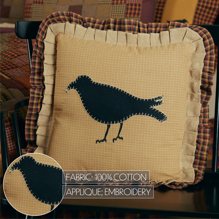 Heritage Farms Primitive Crow Pillow 18x18