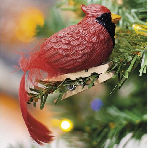 Resin Cardinal Clip Ornament