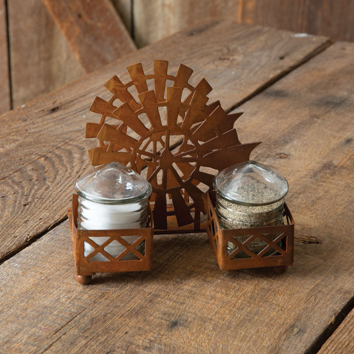 Windmill Salt and Pepper Napkin Caddy