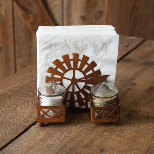 Windmill Salt and Pepper Napkin Caddy