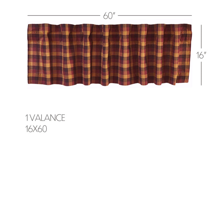 Heritage Farms Primitive Check Valance 16x60