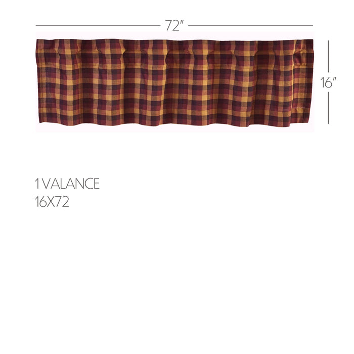 Heritage Farms Primitive Check Valance 16x72