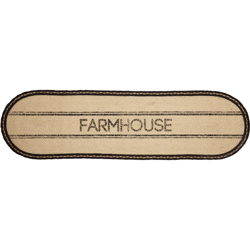 Sawyer Mill Charcoal Creme Farmhouse Jute Runner 13x48