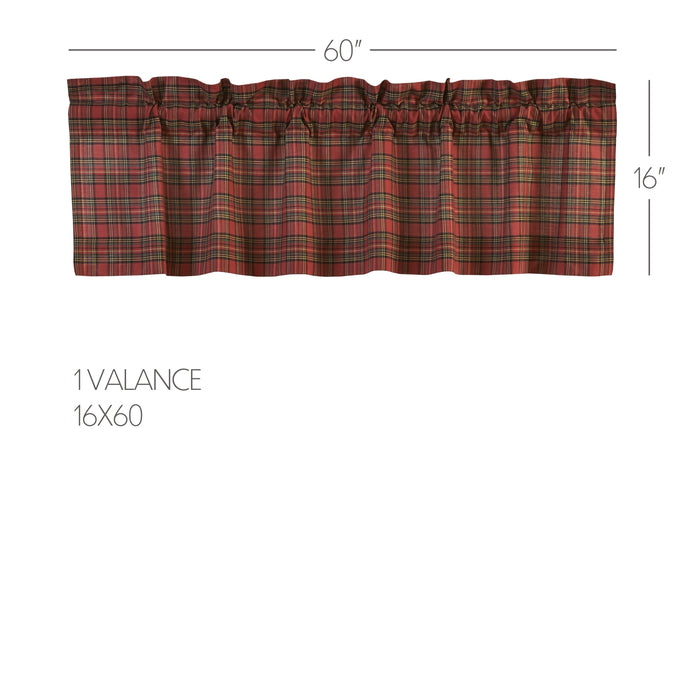 Tartan Red Plaid Valance 16x60