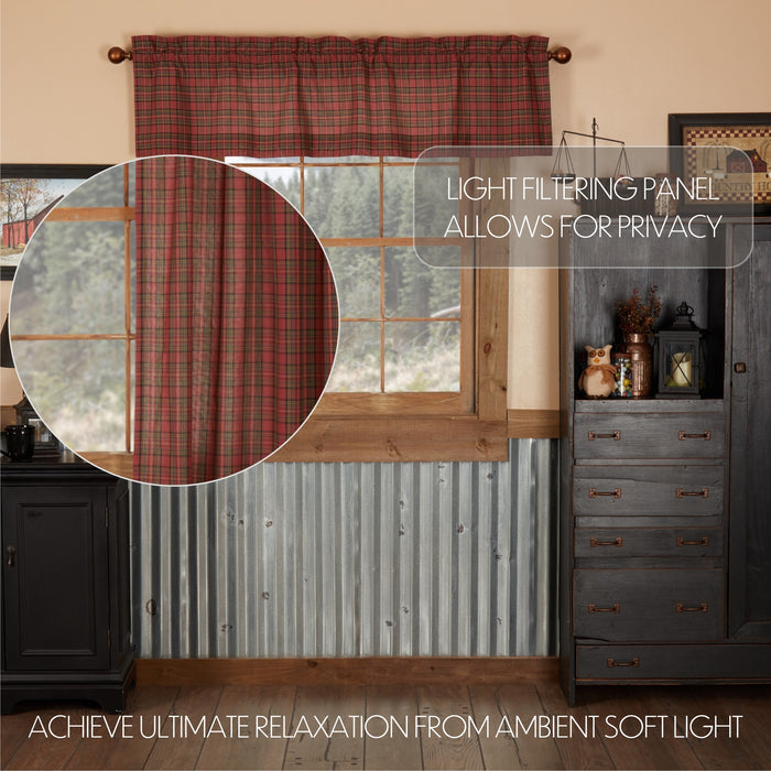 Tartan Red Plaid Valance 16x60