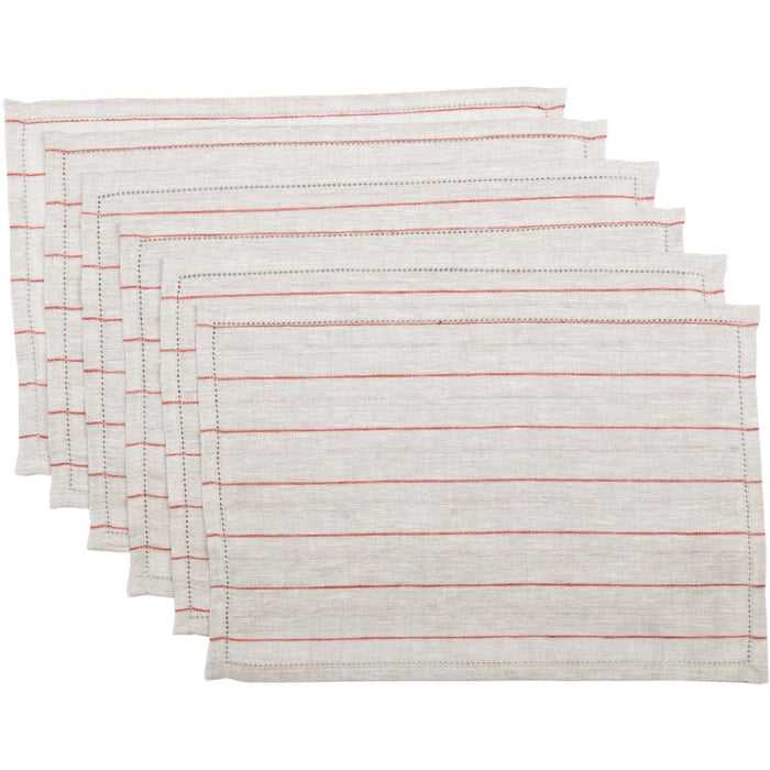 Charley Red Placemat Set of 6 12x18