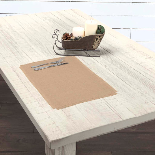 Jute Burlap Natural Placemat Set of 6 12x18