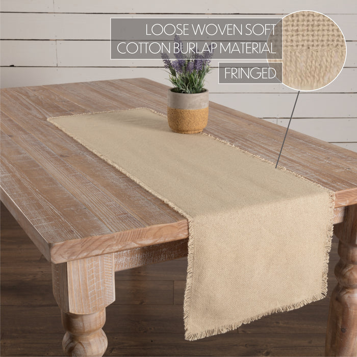 Burlap Vintage Runner Fringed 13x48