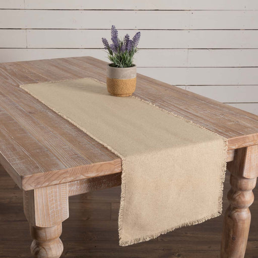 Burlap Vintage Runner Fringed 13x48