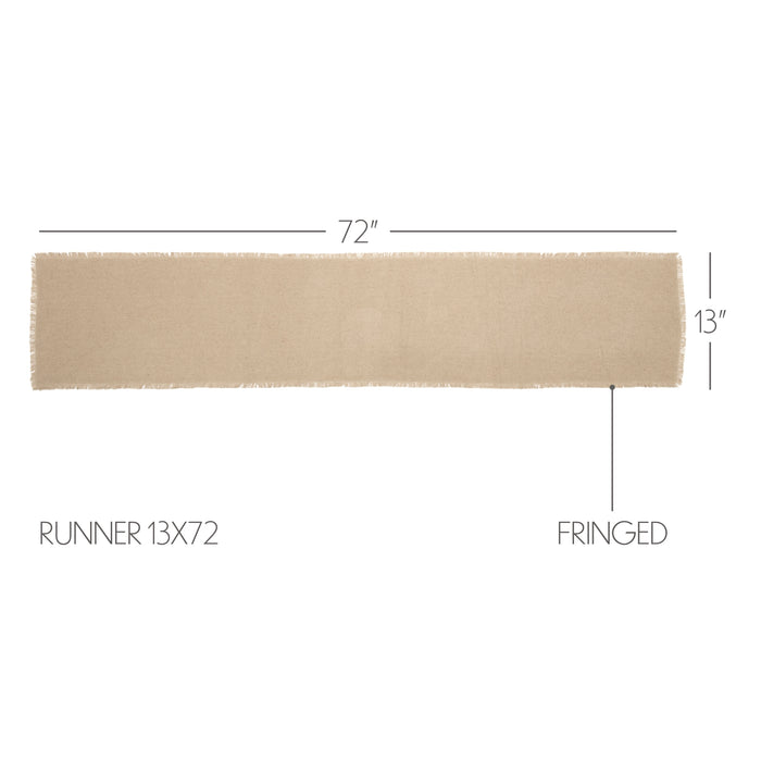 Burlap Vintage Runner Fringed 13x72