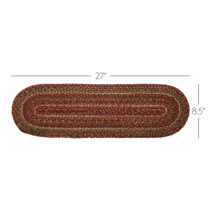 Cider Mill Jute Stair Tread Oval Latex 8.5x27