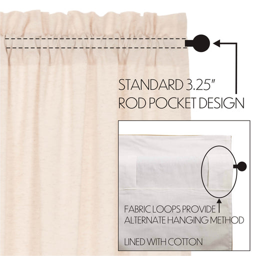 Simple Life Flax Natural Short Panel Set of 2 63x36