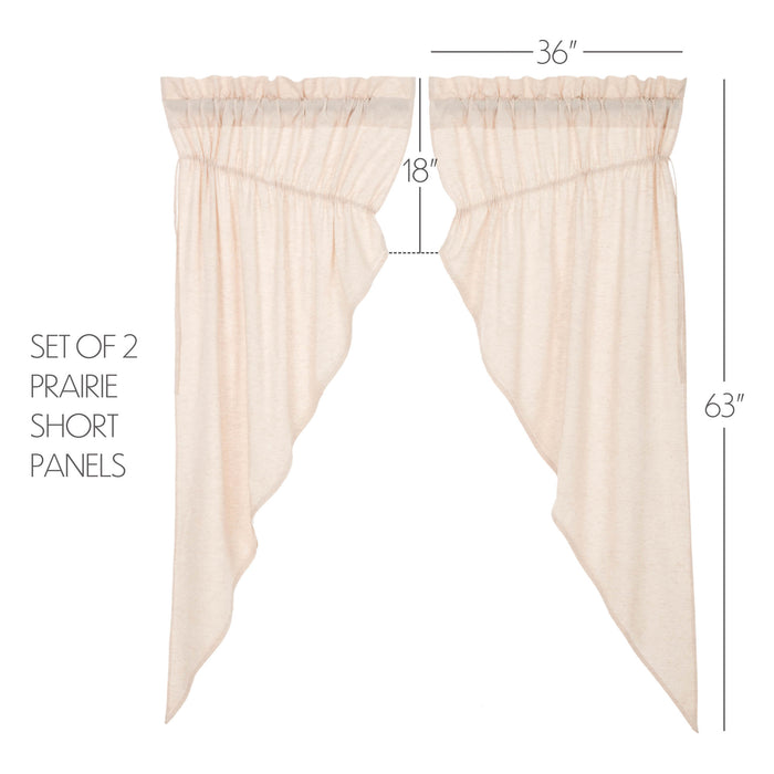 Simple Life Flax Natural Prairie Short Panel Set of 2 63x36x18