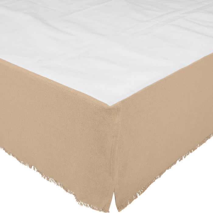 Burlap Vintage Fringed Queen Bed Skirt 60x80x16