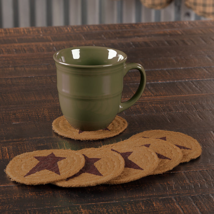 Heritage Farms Star Jute Coaster Set of 6