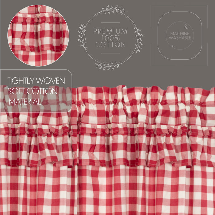 Annie Buffalo Red Check Ruffled Panel Set of 2 84x40